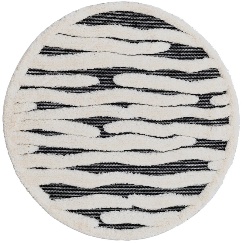 3' x 3' Villiers · Abstract rug, gray
