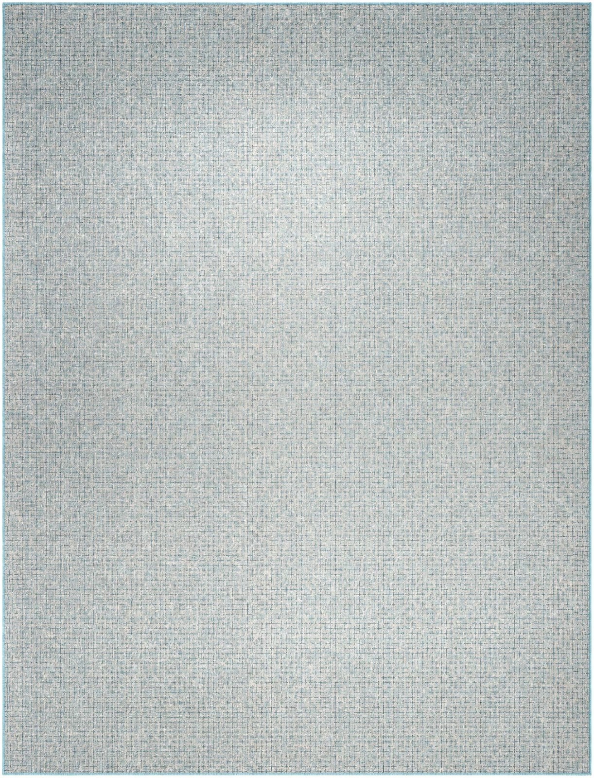 10' x 13' Loam · Grid Outdoor Rug, aqua blue