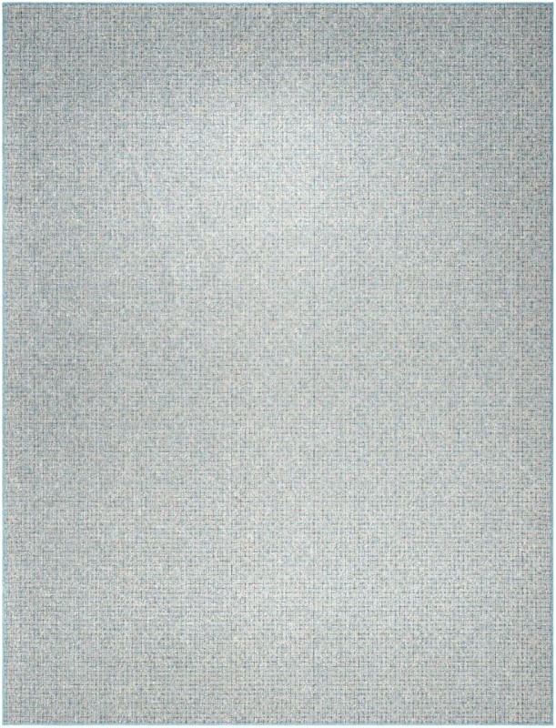 10' x 13' Loam · Grid Outdoor Rug, aqua blue