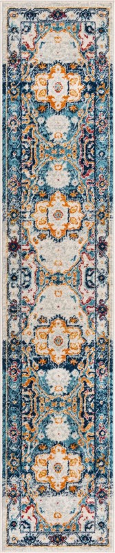 2' x 9' 10 Pierce · Border rug, teal