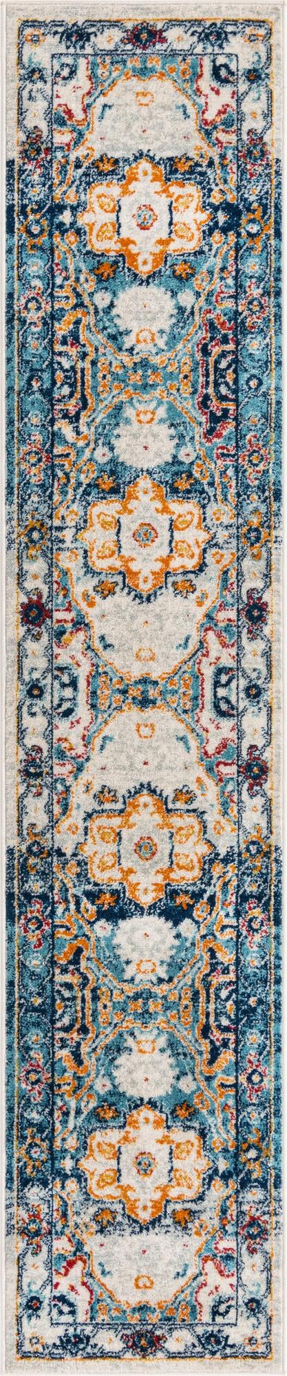 2' x 9' 10 Pierce · Border rug, teal