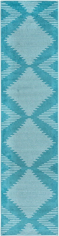 3' 3 x 14' Knox · Diamond rug, turquoise