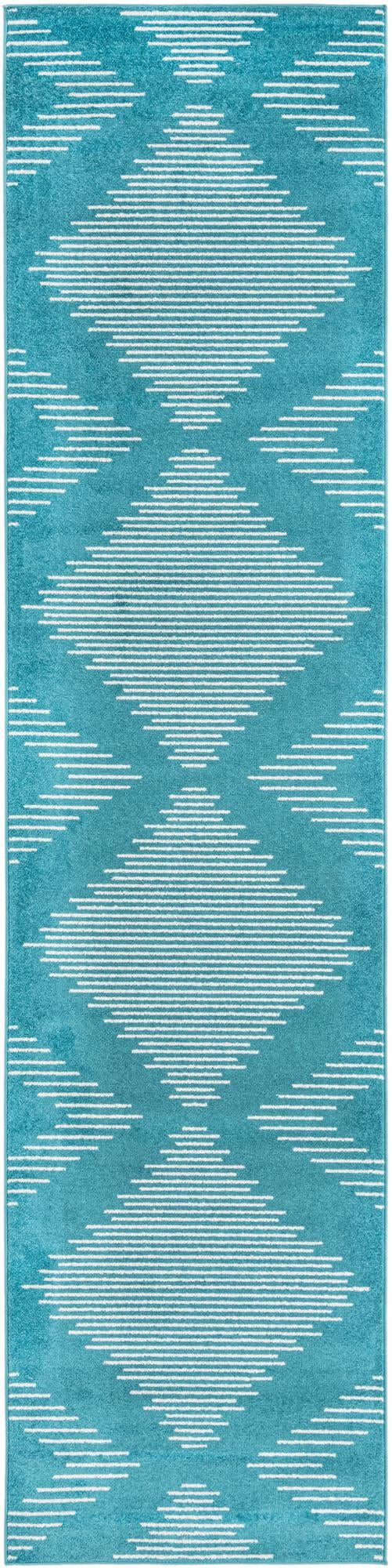 3' 3 x 14' Knox · Diamond rug, turquoise
