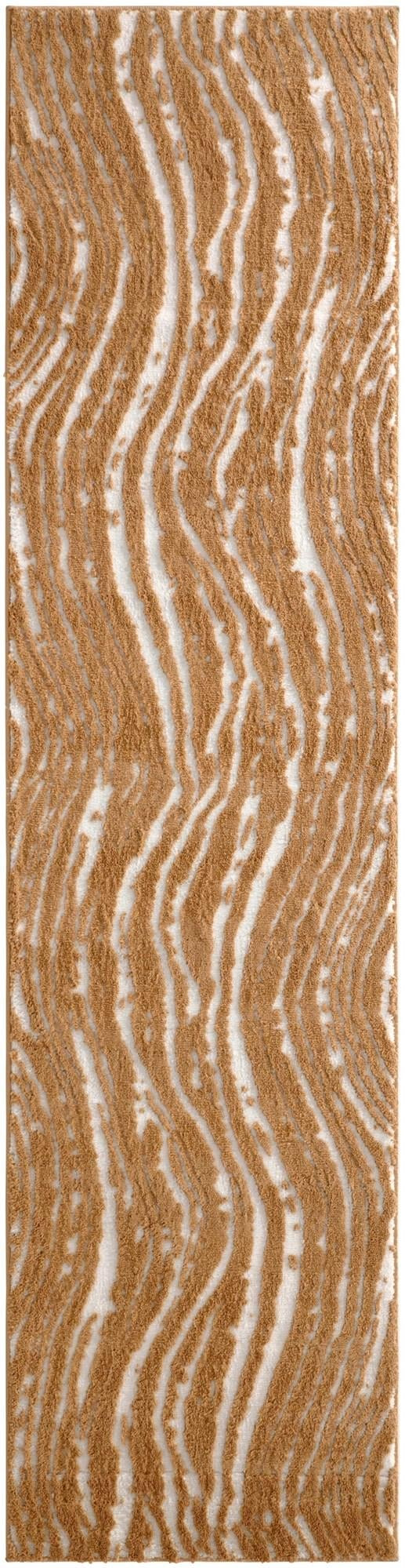 2' 7 x 10' Sudbury · Abstract rug, caramel and ivory