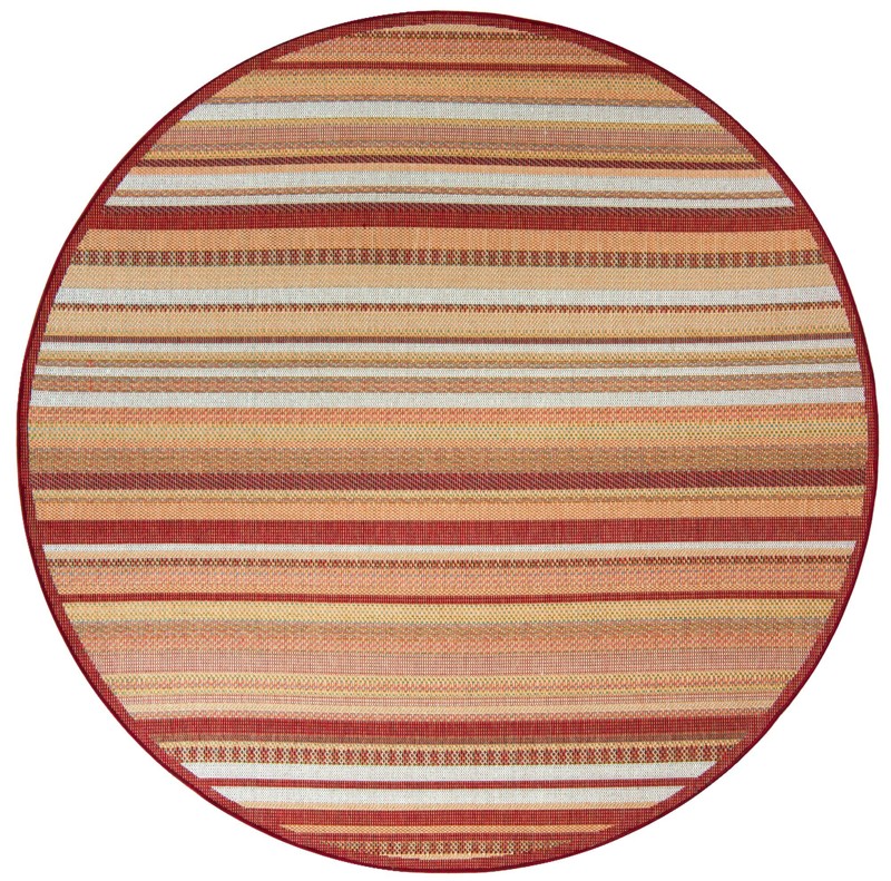 7' 10 x 7' 10 McBride · Striped Outdoor Rug, burgundy