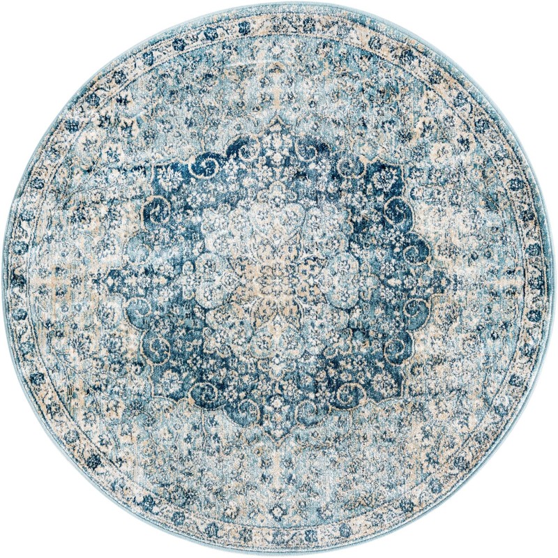 4' x 4' Stanford · Medallion rug, navy