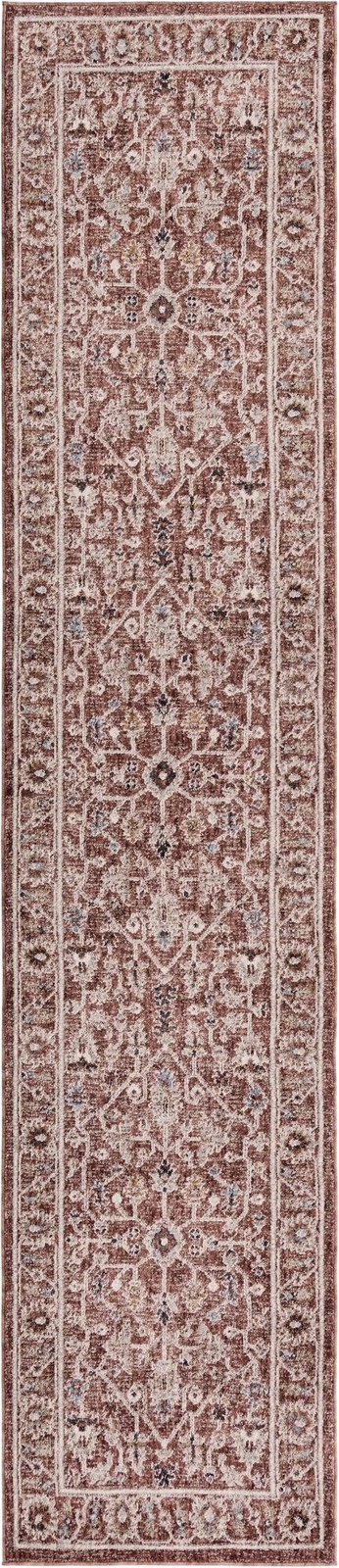 2' 7 x 12' Parsley · Border rug, dusty rose