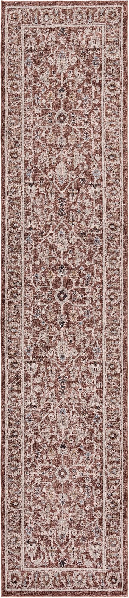 2' 7 x 12' Parsley · Border rug, dusty rose