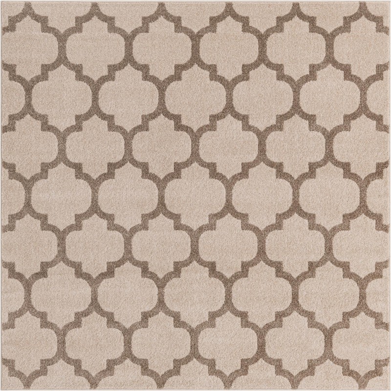 Arkwright · Lattice rug, beige and tan