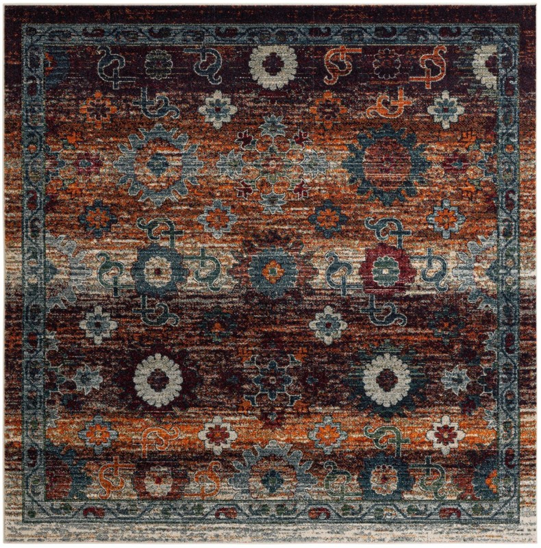 Ukiah · Medallion rug, rust and navy