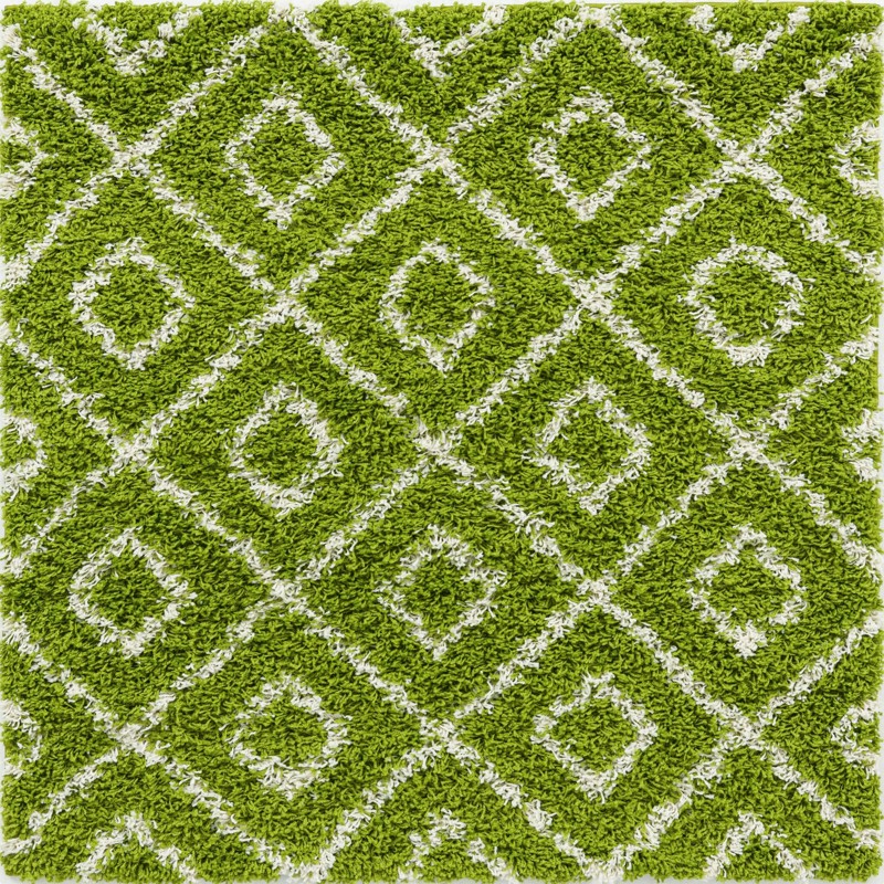 Brock · Diamond Shag Rug, green