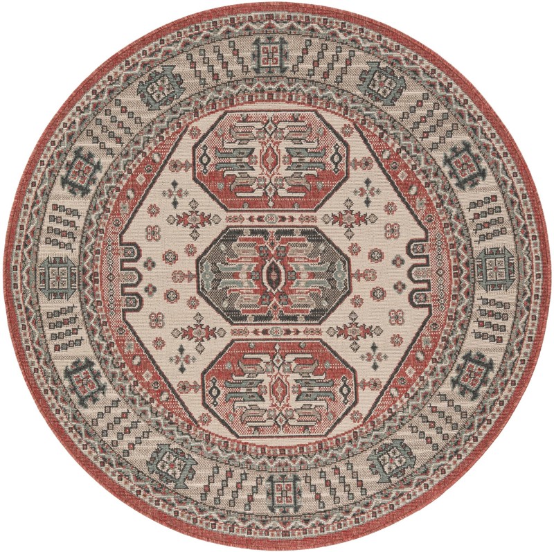 5' x 5' Calvin · Border Outdoor Rug, multi
