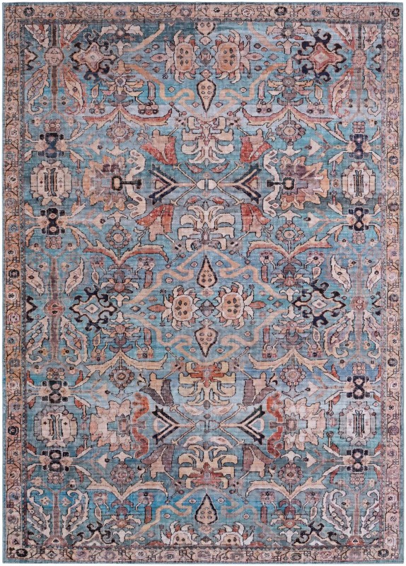7' 10 x 11' Gaskell · Persian floral rug, blue and rust