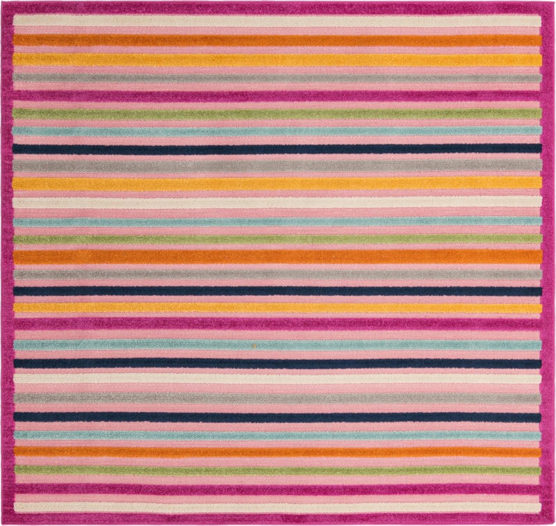 7' 10 x 7' 10 Wesley · Border Outdoor Rug, pink