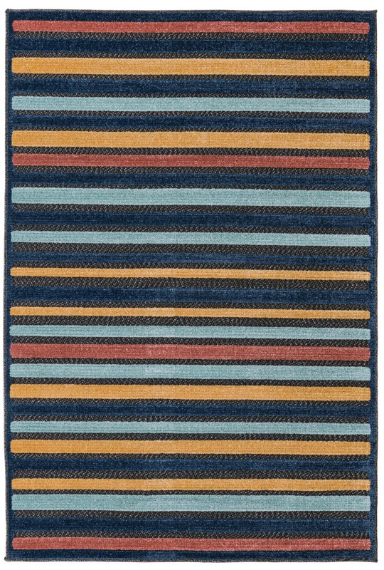 4' x 6' Buckland · Striped Outdoor Rug, charcoal