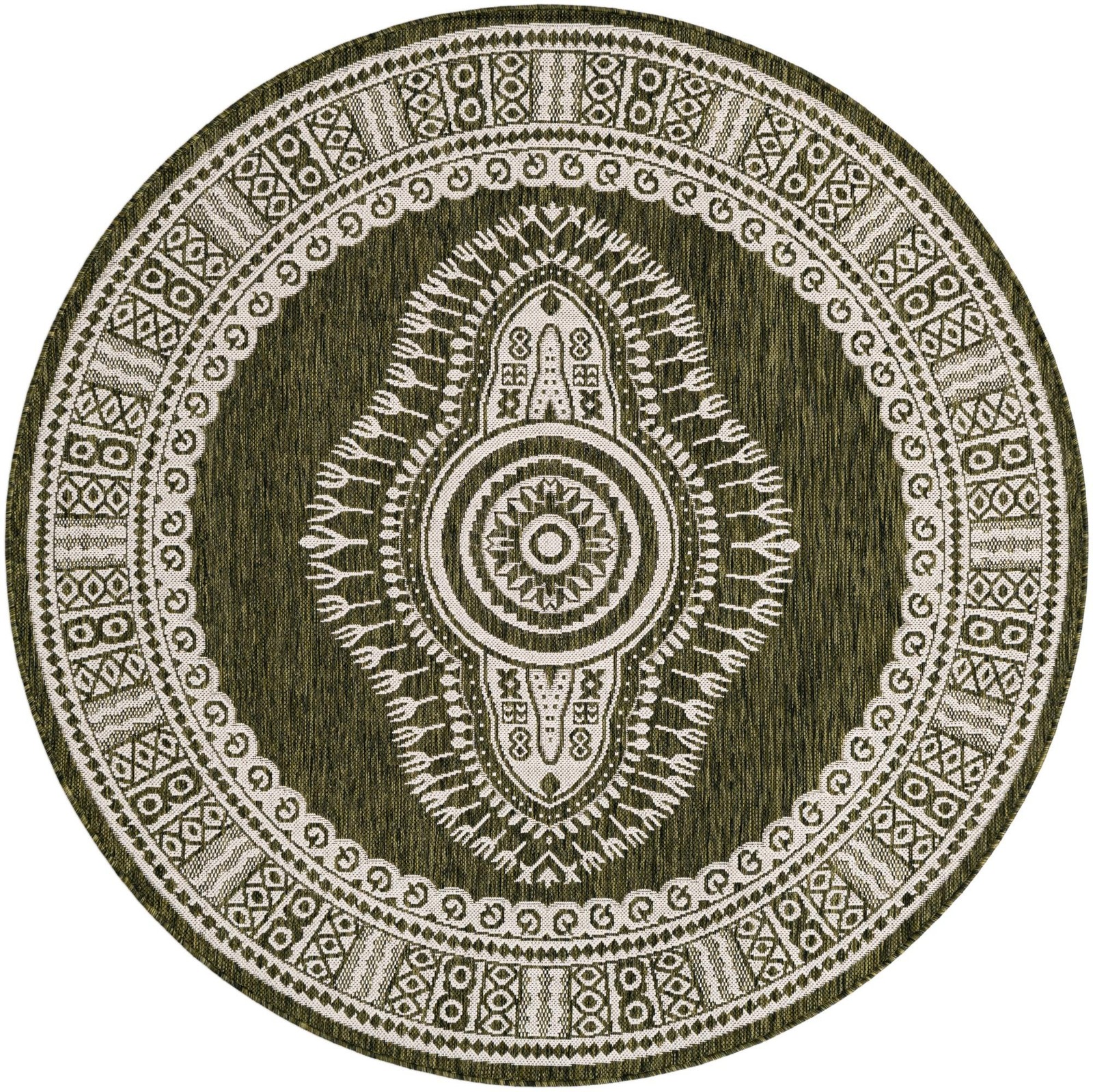6' x 6' Bainbridge · Border Outdoor Rug, green