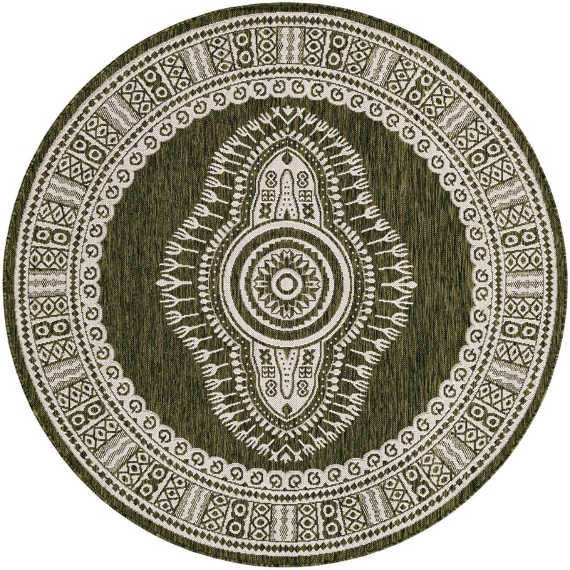 6' x 6' Bainbridge · Border Outdoor Rug, green