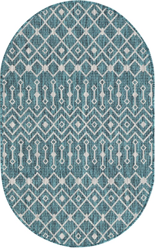 3' x 5' 3 Kearney · Diamond Outdoor Rug, teal