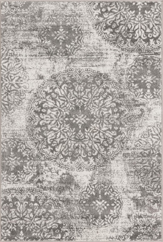 4' x 6' Blakemore · Distressed medallion rug, gray and ivory
