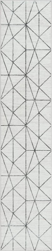 2' 7 x 13' Gilman · Geometric rug, white