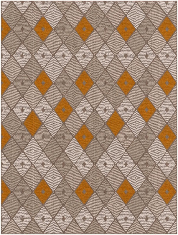 9' x 12' Partridge · Argyle rug, ivory and yellow