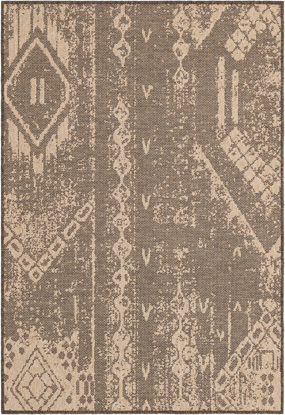 4' x 6' Luckett · Patchwork rug, natural and brown