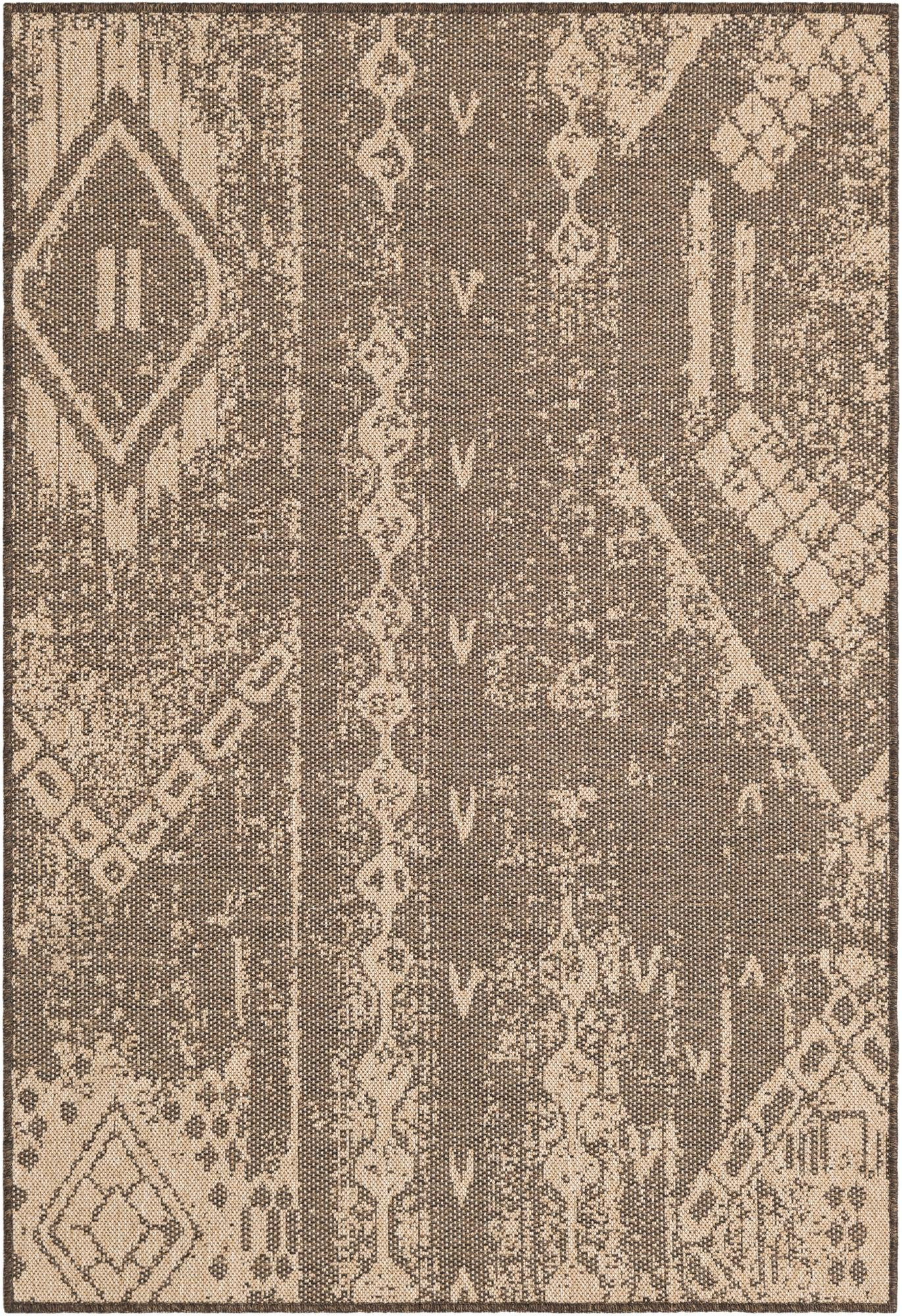 4' x 6' Luckett · Patchwork rug, natural and brown