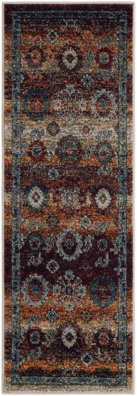2' x 6' Ukiah · Medallion rug, rust and navy