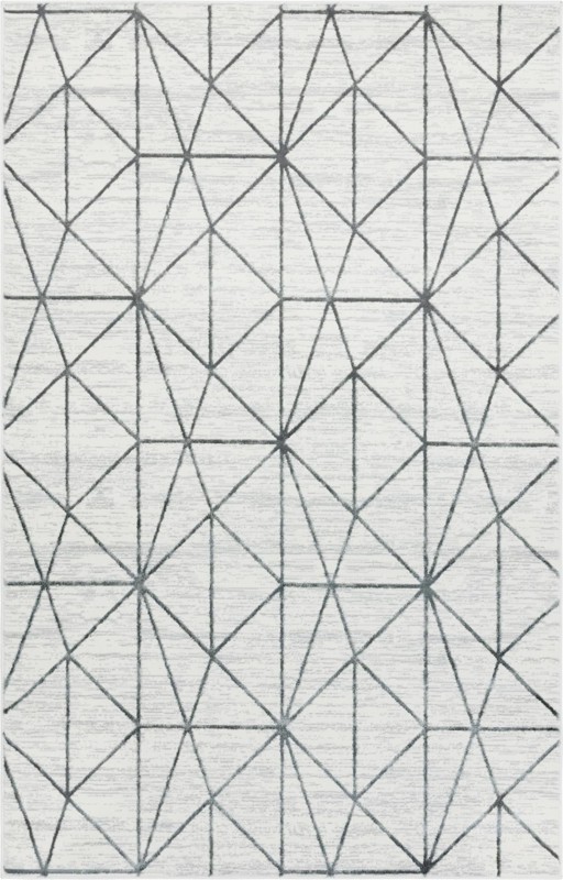 5' x 8' Gilman · Geometric rug, white