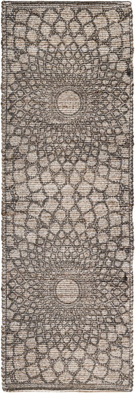 Harriet · Medallion rug, charcoal and ivory