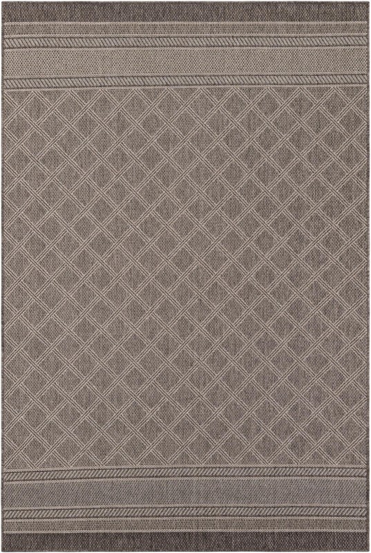 Mercer · Border Outdoor Rug, chocolate brown