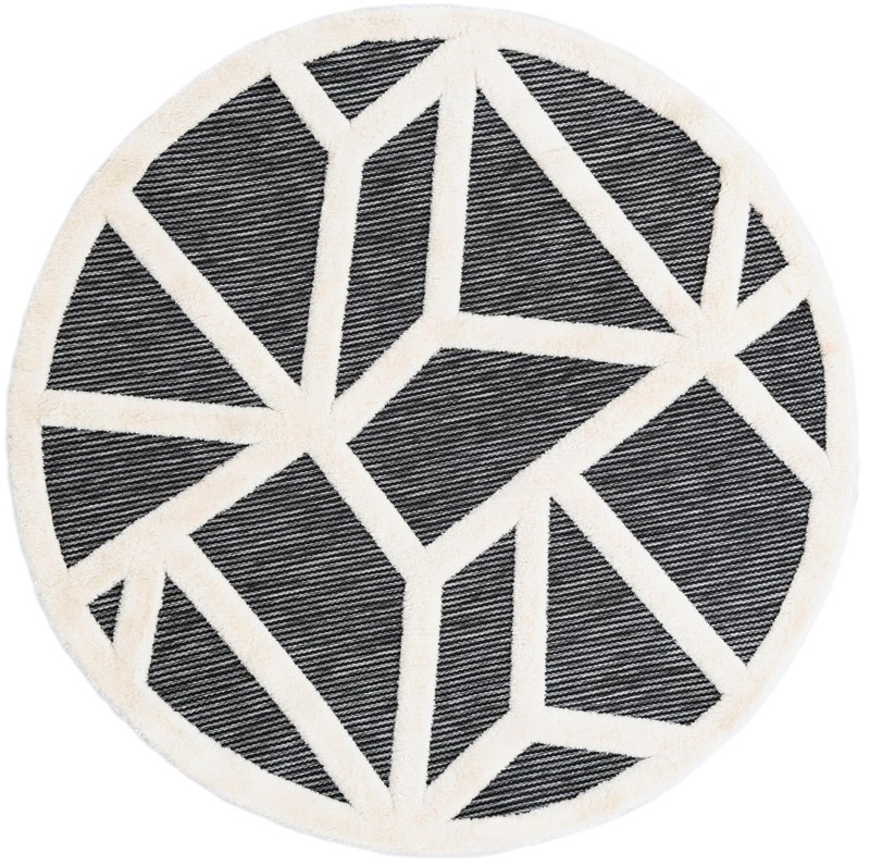Sutter · Geometric line rug, gray and ivory