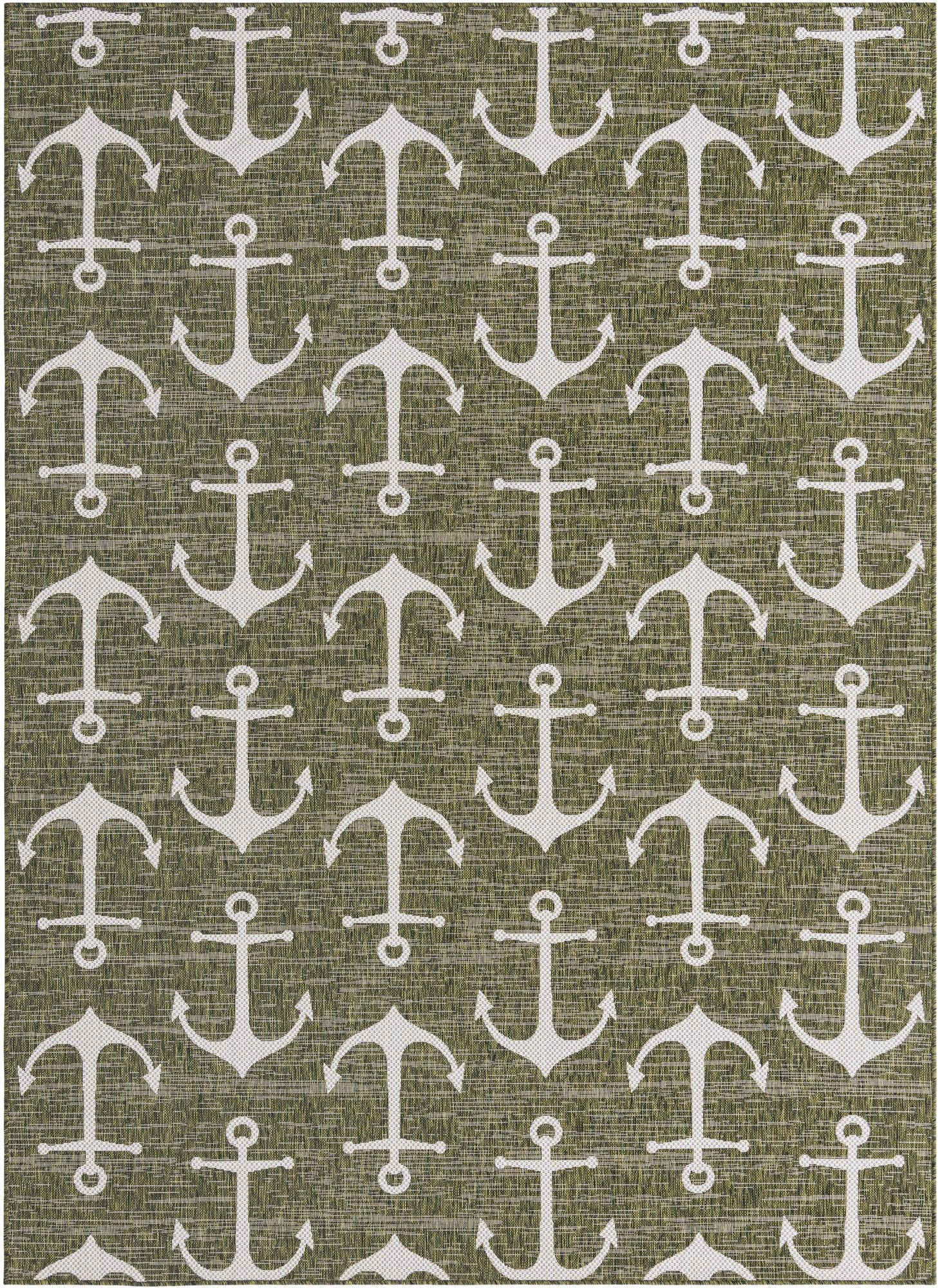 7' 10 x 11' Millbrook · Pictoral Outdoor Rug, green
