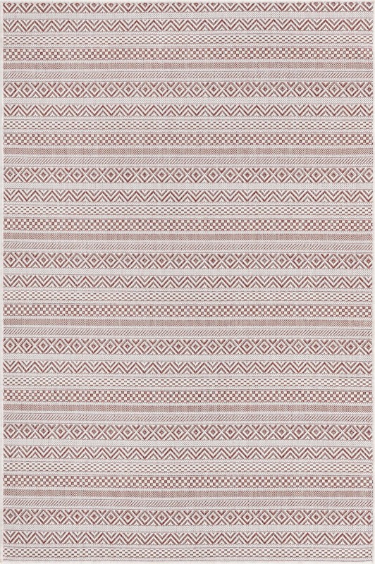 4' x 6' Merlin · Geometric Outdoor Rug, red