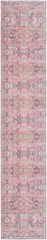 2' 7 x 14' Gaskell · Border Washable Rug, pink