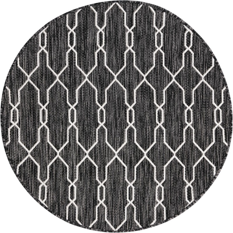 Bronson · Geometric Outdoor Rug, charcoal