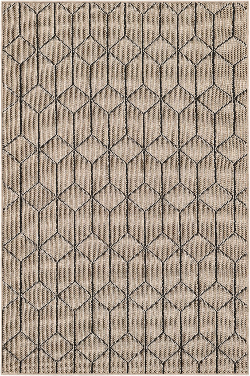 4' 1 x 6' 1 Jasper · Geometric Outdoor Rug, khaki