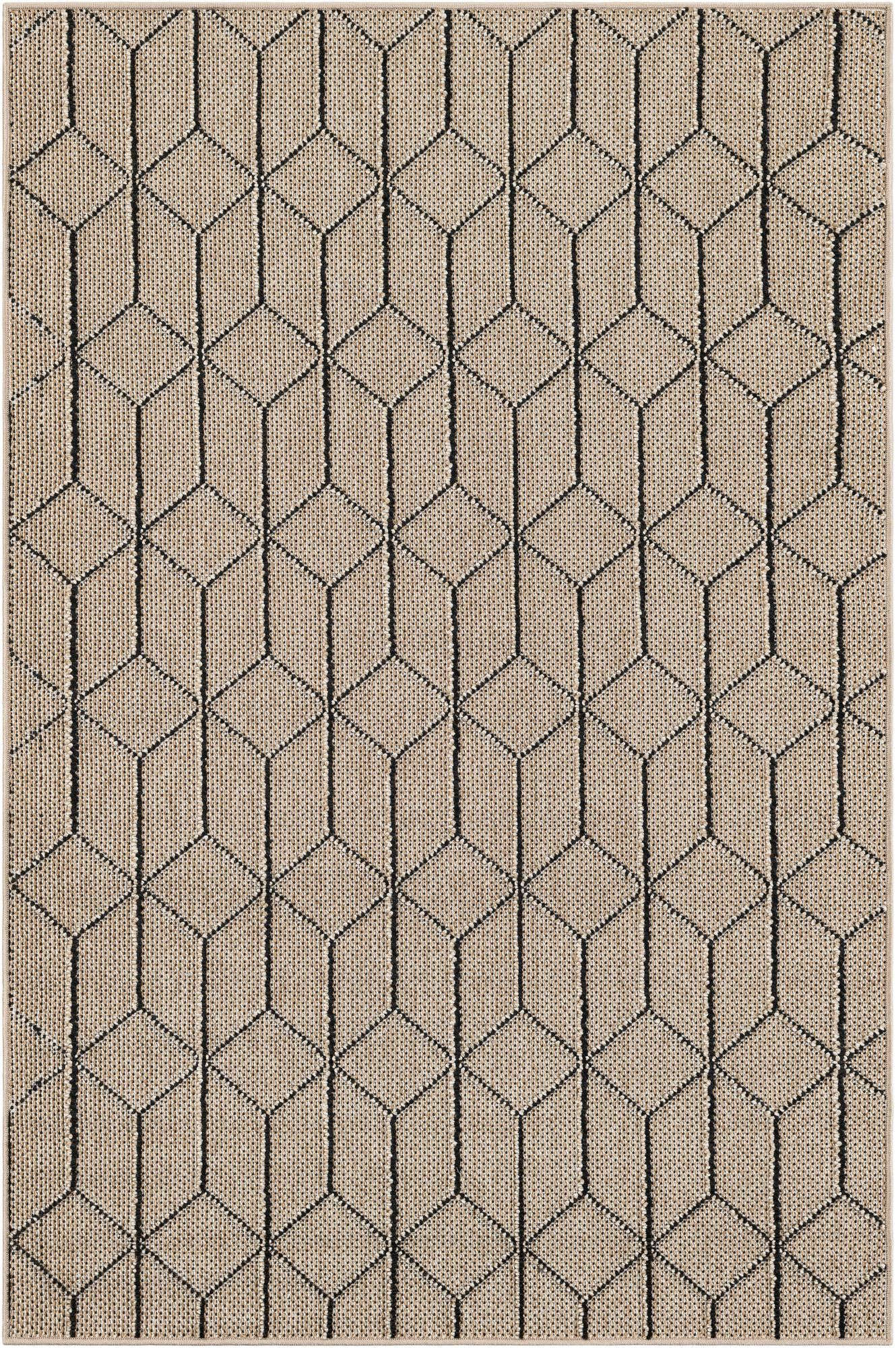4' 1 x 6' 1 Jasper · Geometric Outdoor Rug, khaki