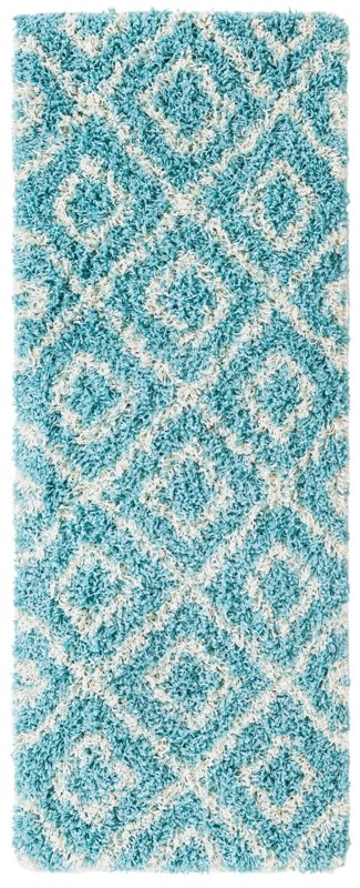 2' x 5' Brock · Diamond Shag Rug, aqua