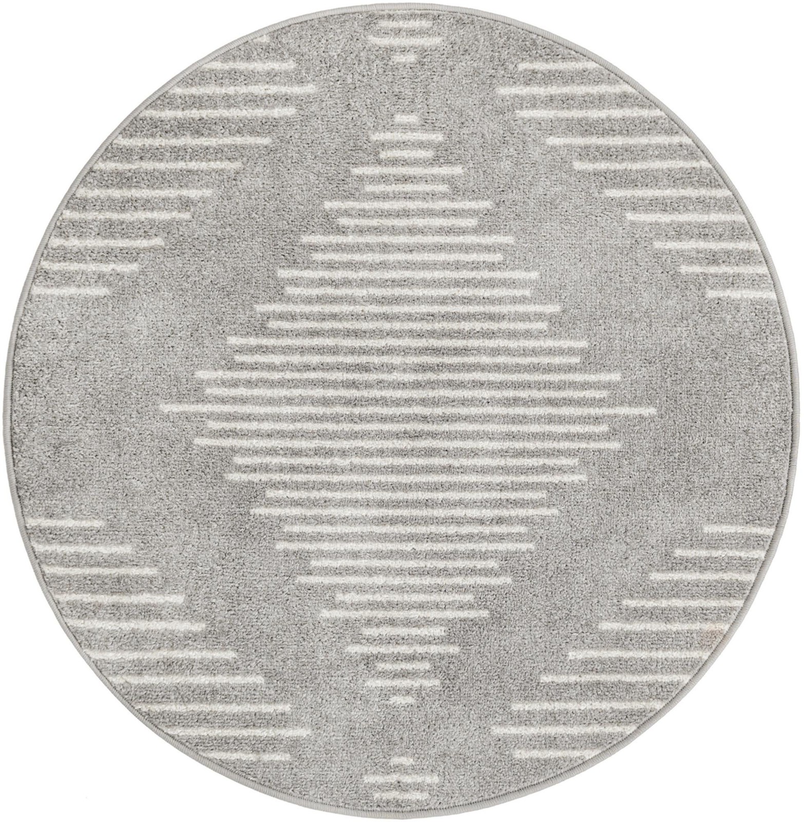 3' x 3' Knox · Geometric diamond rug, gray and ivory
