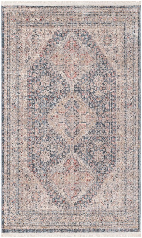 3' 3 x 5' 3 Harbin · Border rug, blue