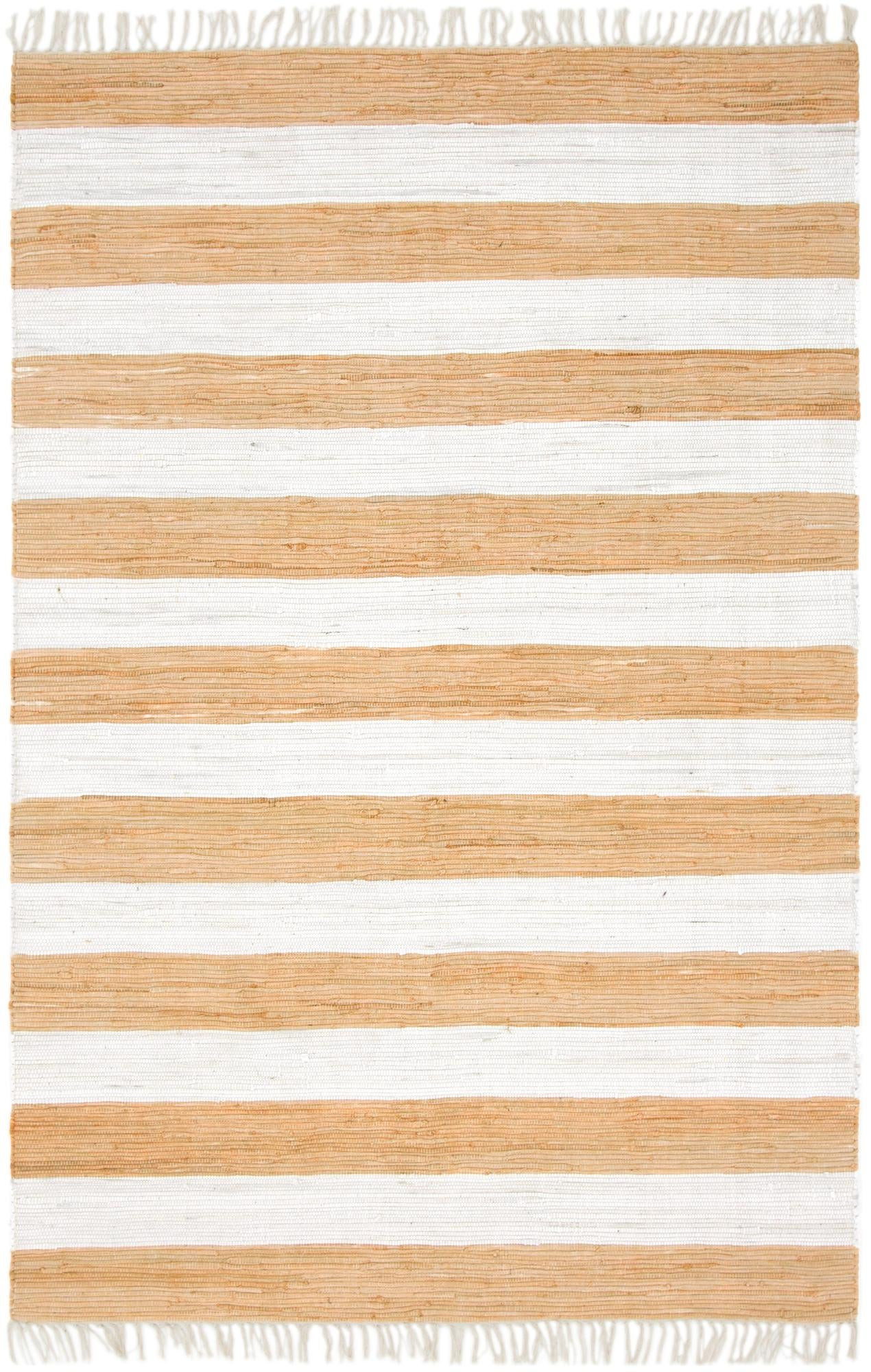 6' 1 x 9' Flagstaff · Striped Chindi Rug, beige