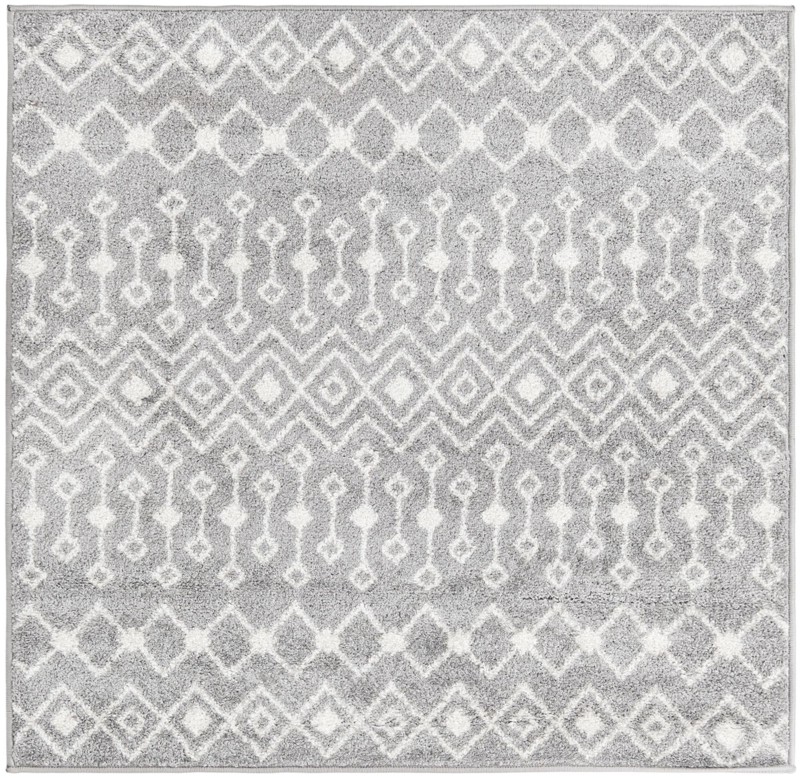 4' x 4' Boswell · Geometric rug, gray and ivory