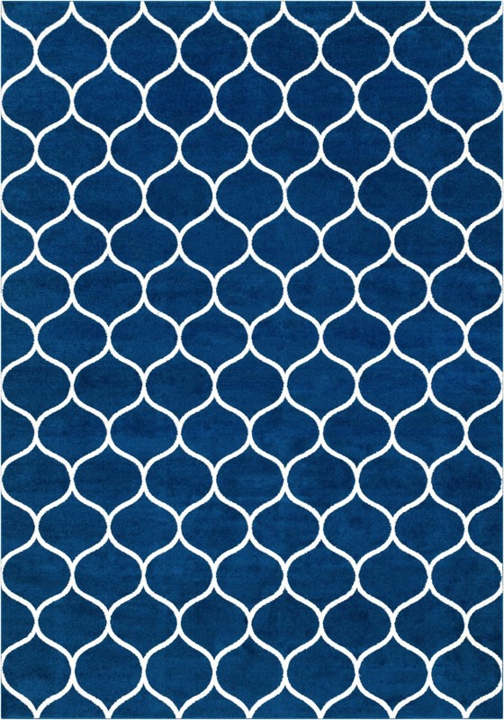 10' x 14' Ingram · Lattice rug, navy and ivory