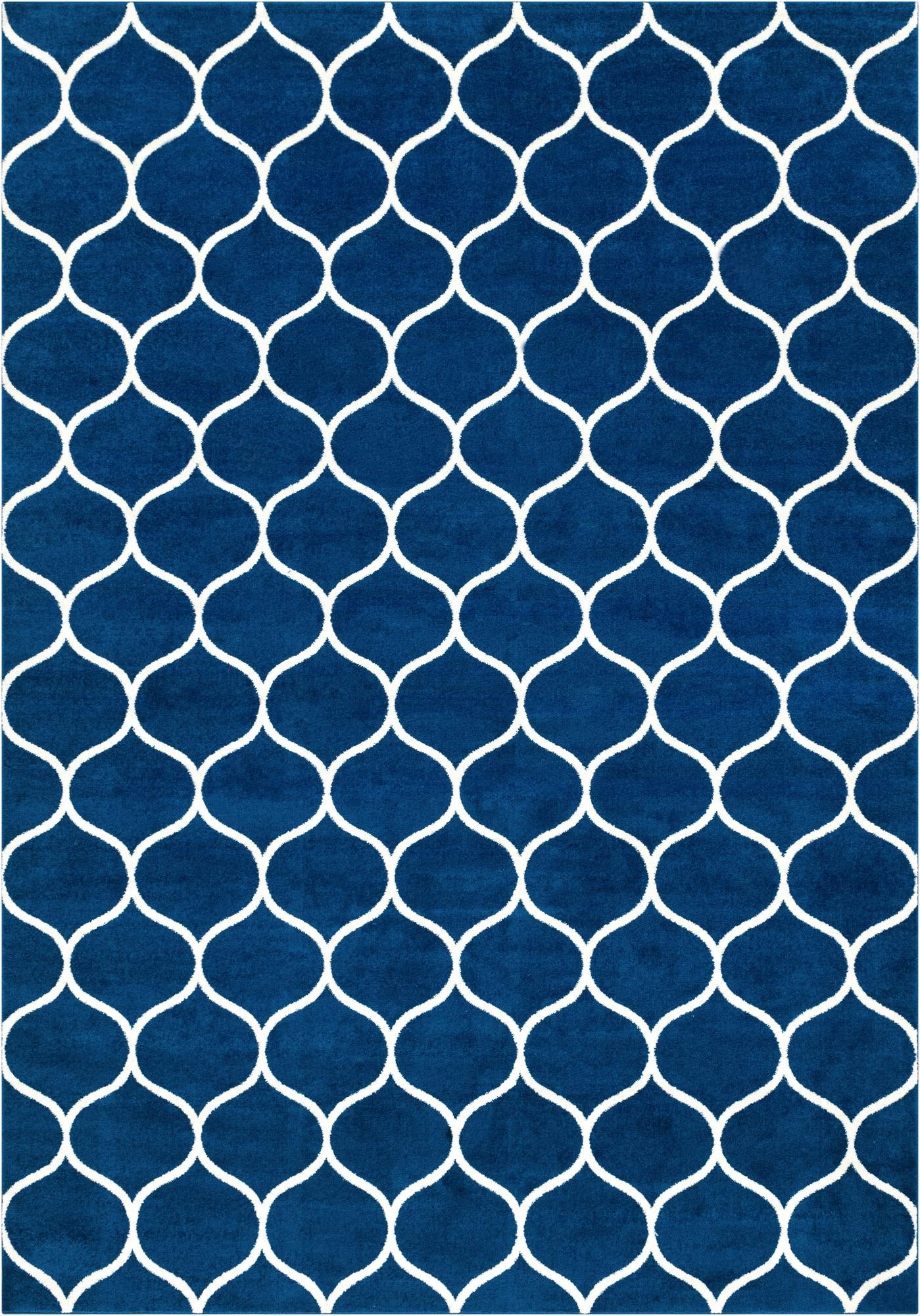 10' x 14' Ingram · Lattice rug, navy and ivory