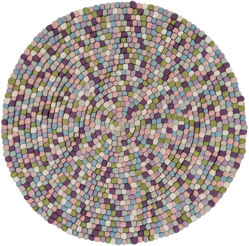 Hawthorne · Geometric Wool Rug, pink and purple