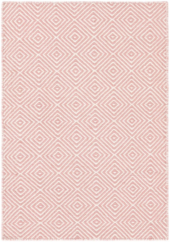 Standish · Diamond Wool Rug, pink and ivory