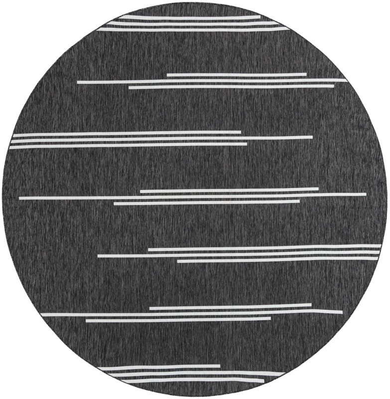 10' x 10' Farrow · Lines Outdoor Rug, black and white