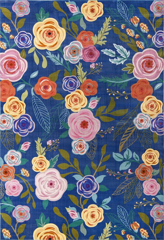 10' x 14' Burbank · Floral / botanical rug, blue