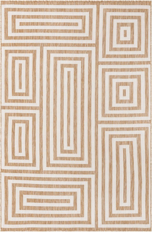 5' 3 x 8' Cumberland · Geometric Outdoor Rug, taupe